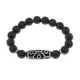 Браслет с 9-глазой бусиной Дзи и синт.камнем Шунгит BSDS-05-24