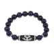 Браслет с бусиной Дзи Аристократ и синт.камнем Синий авантюрин BSDS-06-02