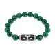 Браслет с бусиной Дзи Аристократ и синт.камнем Малахит BSDS-06-12