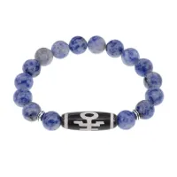 Браслет с бусиной Дзи Аристократ и нат.камнем Содалит BSDS-06-18
