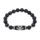 Браслет с бусиной Дзи Аристократ и нат.камнем Черный агат BSDS-06-23