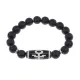 Браслет с бусиной Дзи Аристократ и синт. камнем Шунгит BSDS-06-24