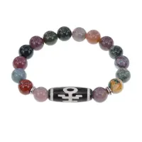 Браслет с бусиной Дзи Аристократ и нат.камнем Яшма BSDS-06-25