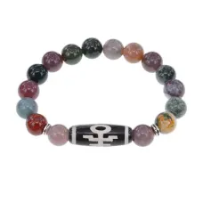 Браслет с бусиной Дзи Аристократ и нат.камнем Яшма BSDS-06-25