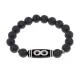 Браслет с бусиной Дзи Бесконечность и нат.камнем Лава BSDS-07-09