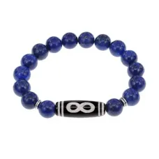 Браслет с бусиной Дзи Бесконечность и нат.камнем Лазурит BSDS-07-10