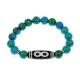 Браслет с бусиной Дзи Бесконечность и синт.камнем Хризоколла BSDS-07-21