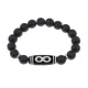 Браслет с бусиной Дзи Бесконечность и синтетическим камнем Шунгит BSDS-07-24