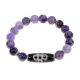 Браслет с бусиной Дзи Гаруда и нат.камнем Аметист BSDS-08-03