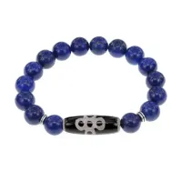 Браслет с бусиной Дзи Гаруда и нат.камнем Лазурит BSDS-08-10