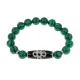 Браслет с бусиной Дзи Гаруда и синт.камнем Малахит BSDS-08-12