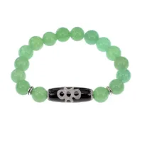 Браслет с бусиной Дзи Гаруда и нат.камнем Нефрит BSDS-08-13