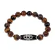 Браслет с бусиной Дзи Гаруда и нат.камнем Тигровый глаз BSDS-08-19