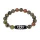 Браслет с бусиной Дзи Гаруда и нат.камнем Унакит BSDS-08-20