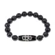 Браслет с бусиной Дзи Гаруда и нат.камнем Черный агат BSDS-08-23