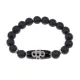 Браслет с бусиной Дзи Гаруда и синт. камнем Шунгит BSDS-08-24