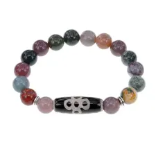 Браслет с бусиной Дзи Гаруда и нат.камнем Яшма BSDS-08-25