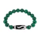 Браслет с бусиной Дзи Золотой ключ и синт.камнем Малахит BSDS-09-12