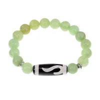 Браслет с бусиной Дзи Золотой ключ и синт.камнем Оникс BSDS-09-26