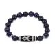 Браслет с бусиной Дзи Кубера и синт.камнем Синий авантюрин BSDS-11-02
