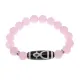 Браслет с бусиной Дзи Кубера и нат.камнем Розовый кварц BSDS-11-15