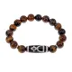 Браслет с бусиной Дзи Кубера и нат.камнем Тигровый глаз BSDS-11-19