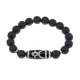 Браслет с бусиной Дзи Кубера и синт.камнем Шунгит BSDS-11-24
