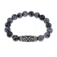 Браслет с 6-глазой бусиной Дзи и нат.камнем Снежный обсидиан BSDS-12-14