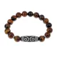 Браслет с 6-глазой бусиной Дзи и нат.камнем Тигровый глаз BSDS-12-19