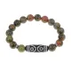 Браслет с 6-глазой бусиной Дзи и нат.камнем Унакит BSDS-12-20