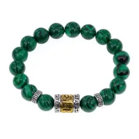 Браслет Исполнения Желаний с синт.камнем Малахит BSDT-01-12