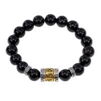 Браслет Исполнения Желаний с нат.камнем Черный агат BSDT-01-23