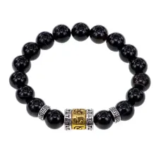 Браслет Исполнения Желаний с нат.камнем Черный агат BSDT-01-23