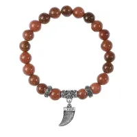 Браслет Клык (сила, мужество, воля, энергия), Коричневый авантюрин BSP-13-2077