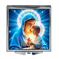 Складное зеркало квадратное Богородица с Иисусом ZER2-1442