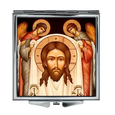 Складное зеркало квадратное Спас нерукотворный ZER2-1450