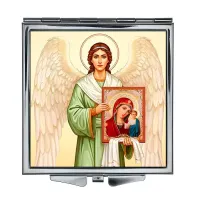 Складное зеркало квадратное Ангел с иконой ZER2-1453