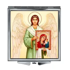 Складное зеркало квадратное Ангел с иконой ZER2-1453