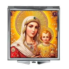Складное зеркало квадратное Богородица с Иисусом ZER2-1459