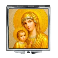 Складное зеркало квадратное Богородица с Иисусом ZER2-1460