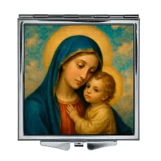 Складное зеркало квадратное Богородица с Иисусом ZER2-1462