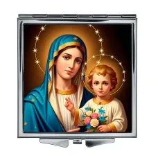 Складное зеркало квадратное Богородица с Иисусом ZER2-1463
