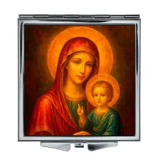 Складное зеркало квадратное Матерь Божья Семистрельная ZER2-1465