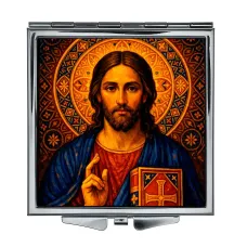 Складное зеркало квадратное Иисус Христос ZER2-1468