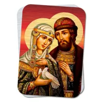 Металлическая карта Петр и Феврония YAN855