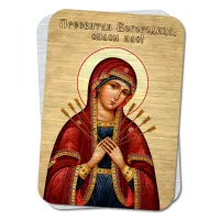 Металлическая карта Богородица Семистрельная YAN869