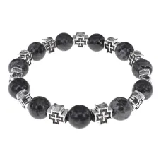 Браслет с крестами, Лабрадор, 10мм BSH-16-08