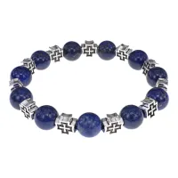 Браслет с крестами, Лазурит, 10мм BSH-16-10