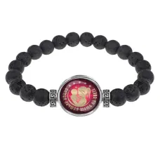 Браслет из лавы 8 мм Самая лучшая мама на свете BSL-0389