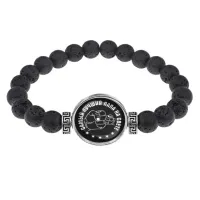 Браслет из лавы 8 мм Самый лучший папа на свете BSL-0390